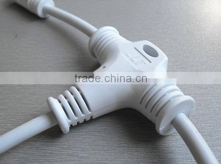 white color led lighting cable joint outdoor waterproof T connector tee connectors