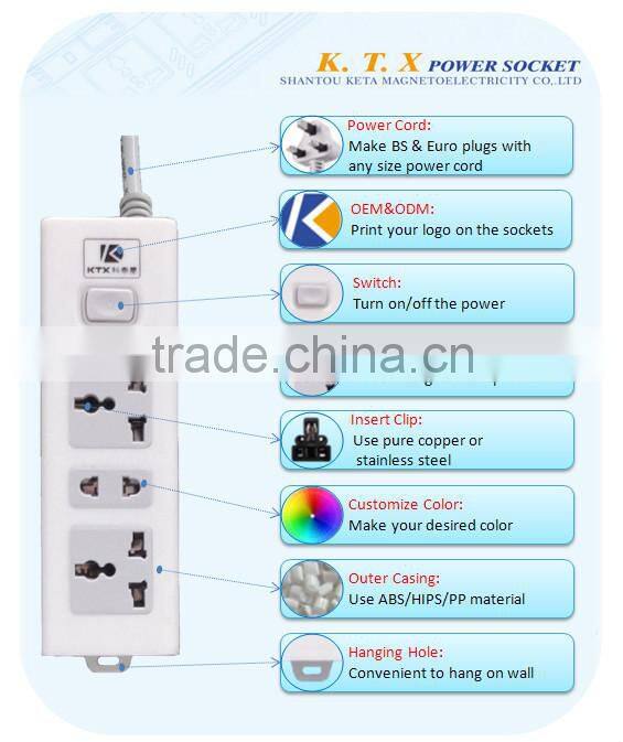 3 Way Universal Electrical Multiple Power Socket