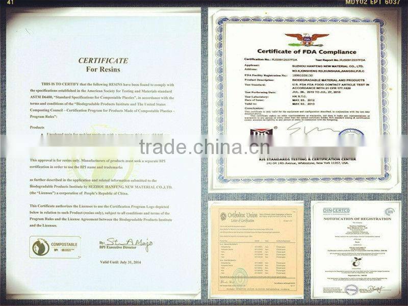 Biodegradable disposable plastic and corn starch spork SGS FDA EN13432 ok biobased