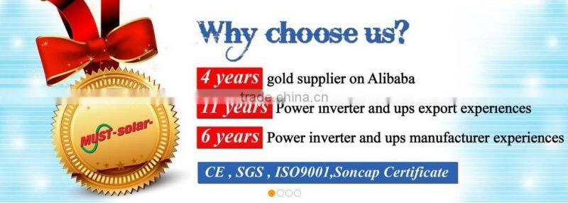 <MUST Solar>2014 NEW!Mini 1kva inverter 12v 10a 20a charger