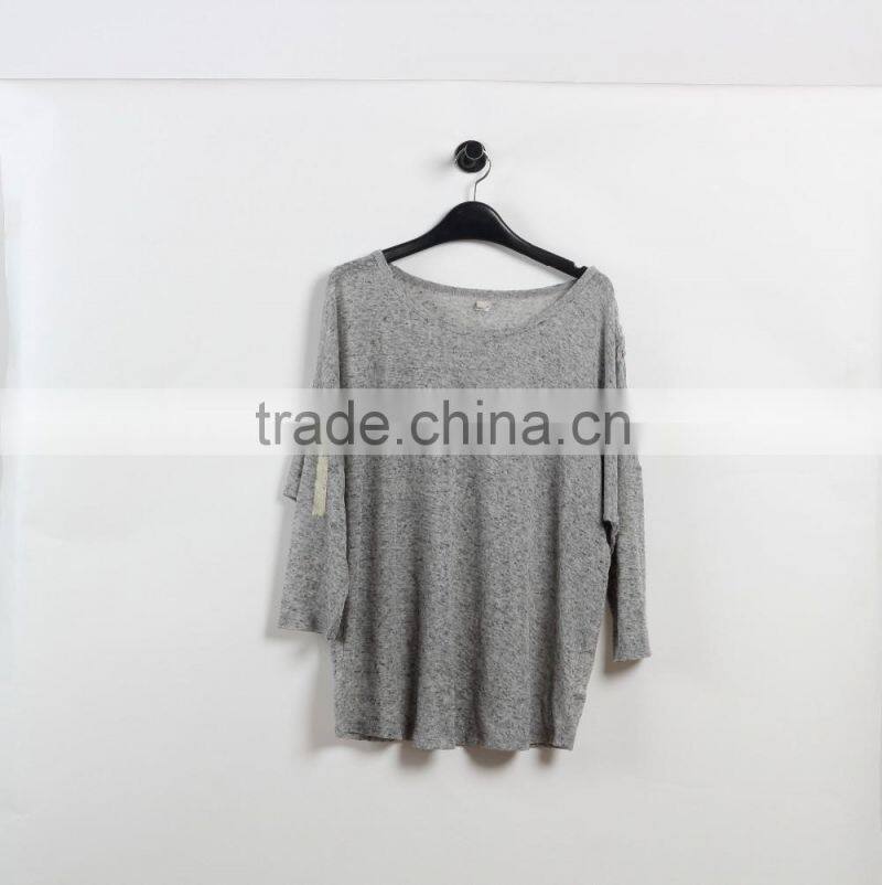 NEW ARRIVAL long sleeve tops with black stars shirt for woman OEM tops cheap price