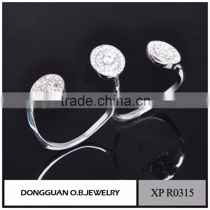 Popular 925 Sterling Silver ring Wedding adjustable Ring plated white gold