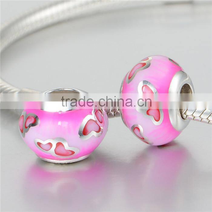 Lovely Fashion Design Pink Color Charm Bead Bracelet