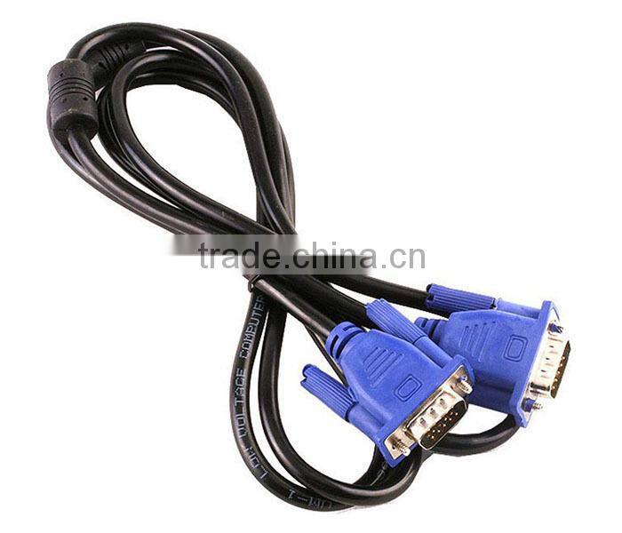 15FT 15 PIN BLUE M/M Male To Male SVGA VGA Cable CORD FOR PC TV