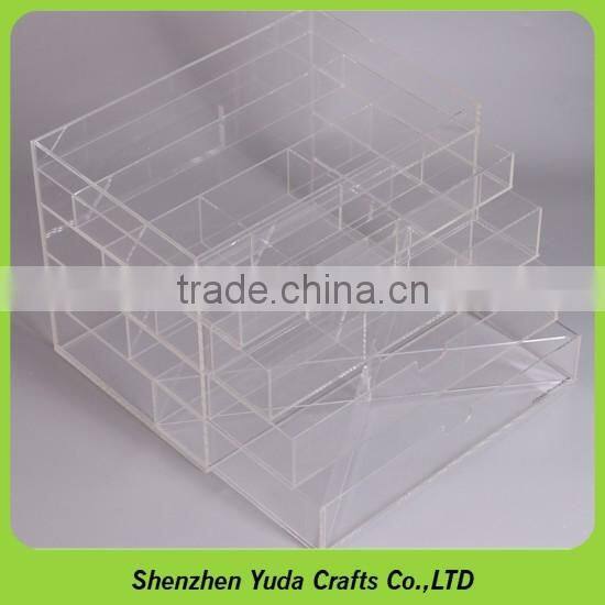 Free Standing Clear Acrylic Home Decoration Storage Case Acrylic Organizer Drawer Case