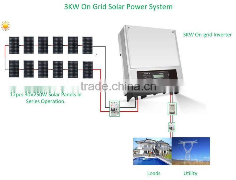 3KW On-grid Single Phase Solar Power System