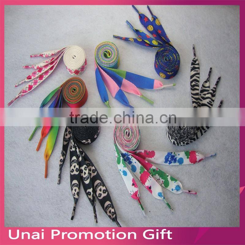 Custom colorful polyester ribbon shoelaces