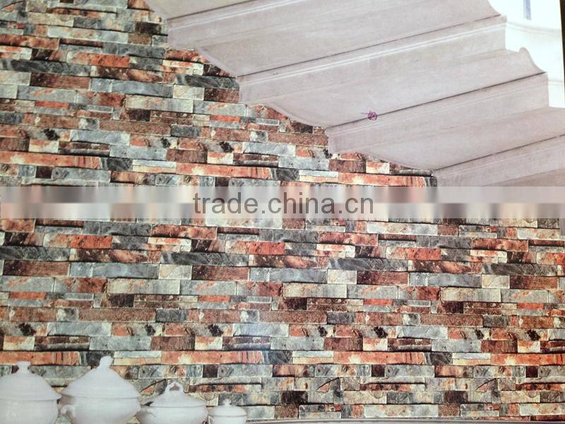 hot selling natural Brick stone textured 3d effect wallpaper with cheap price
