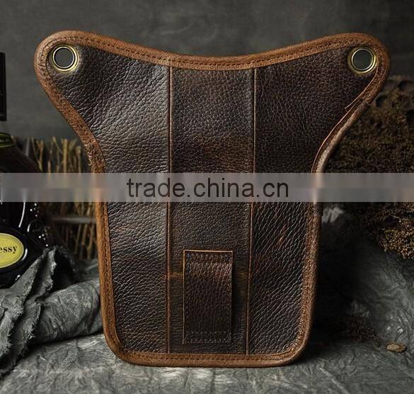 Best quality handmade mens bag genuine leather waist bag for sports