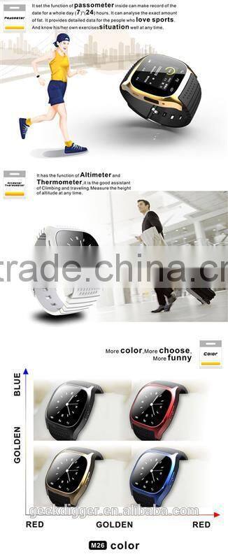 Smartwatch M26 -Black with LED Bluetooth Smartwatch M26 for Android ,IOS