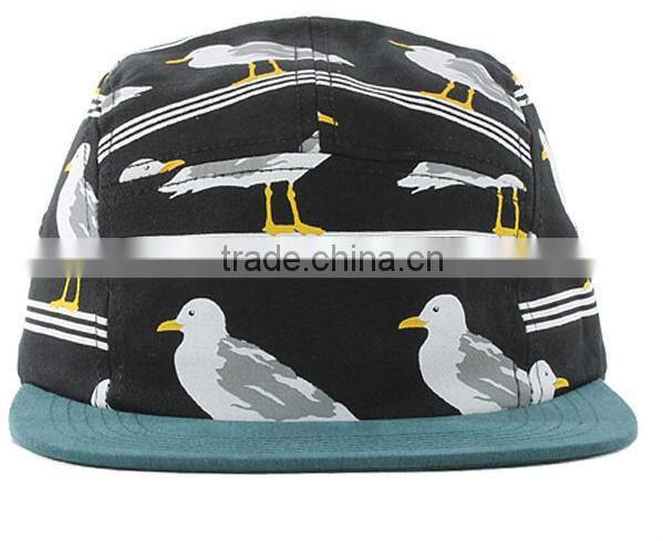 Seagull flat brime promotional blank snap back hats 5 panel