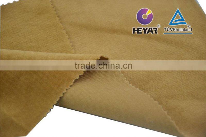 yellowish-brown solid dyeing 100% cotton flocked velvet fabric