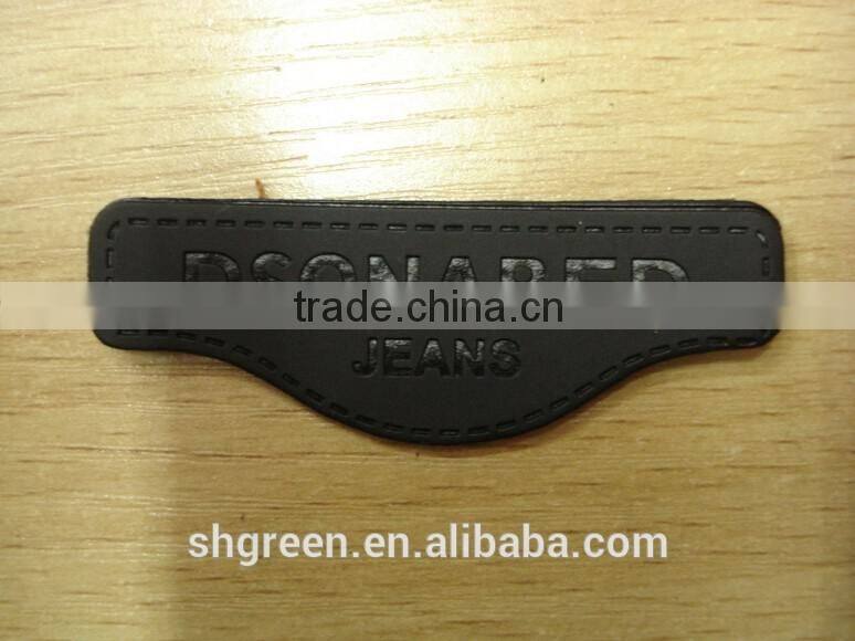 Black embossed imitation leather patch for table