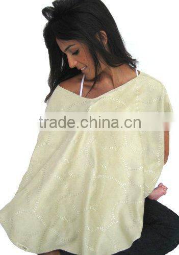 Adjustable neck round jacque woven plus size Front and back cover breastfeeding baby car set cover