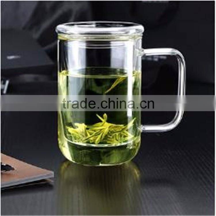 Mouth-blowing heat resistant borosilicate glass tea cup/pot Fashion glass cup 400ml ,promotional gifts