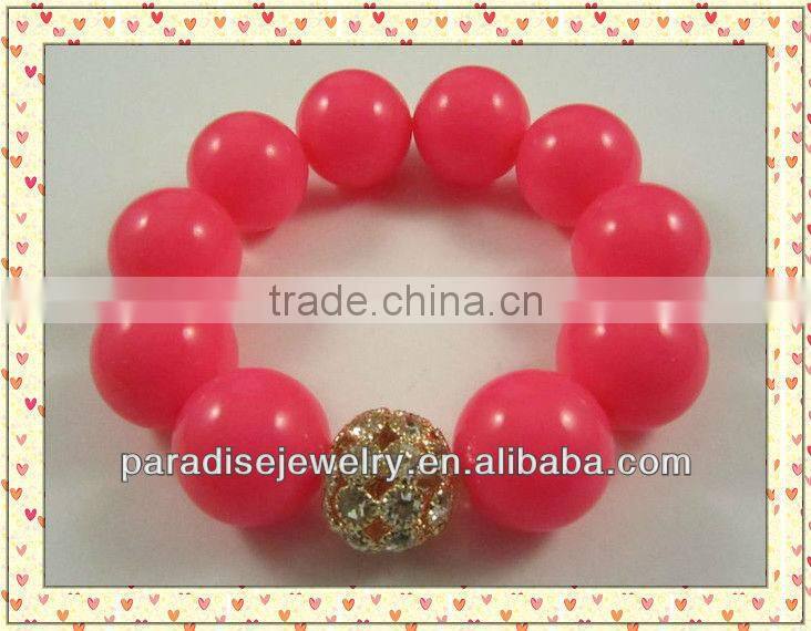 2012 Popular Colorful handmade stretch crystal charm beaded Bracelet-11pcs/row-B22042-4