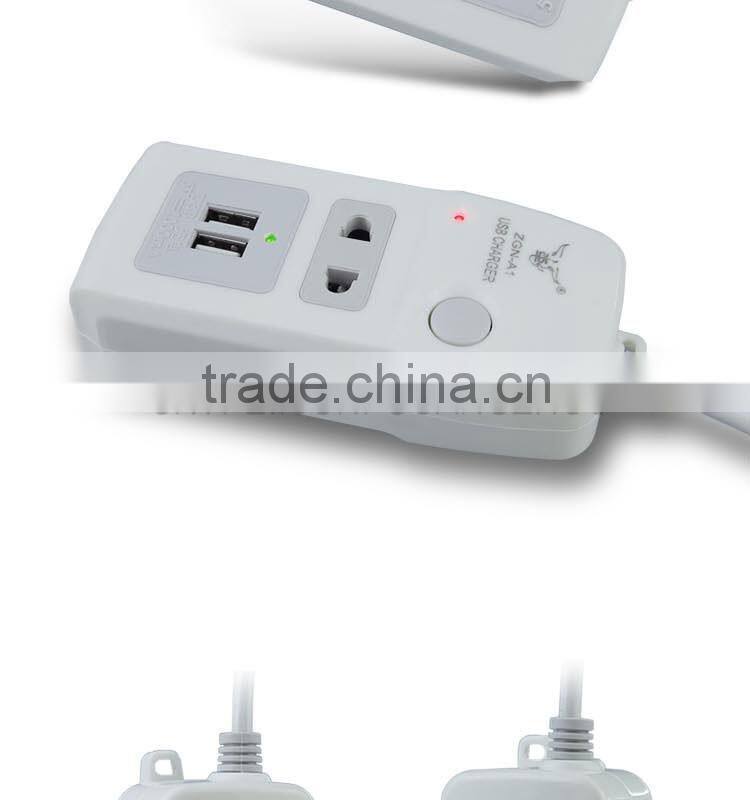 extension wall electrical switch usb socket power strip with 2 usb port output