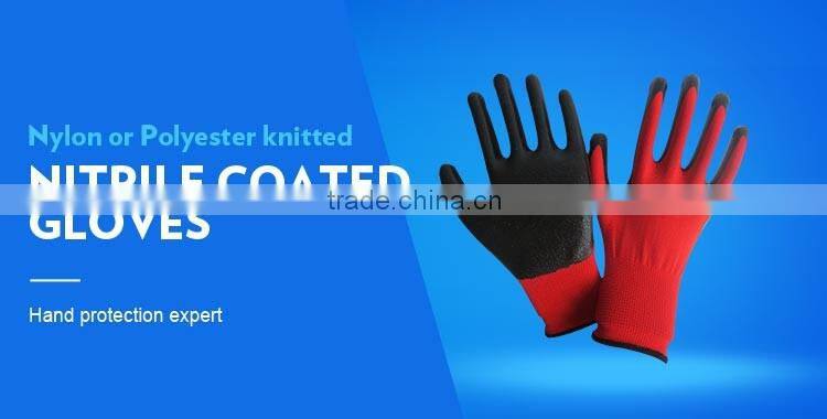 BSSAFETY 13G black nitrile hand gloves for construction work