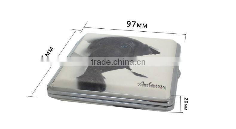 smooth pu Leather Pocket Cigarette Tobacco Case Box Holder Dog/cat design Wb-22