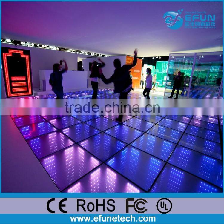 3d effect interactive disco dance floor,dmx led color changing floor tile