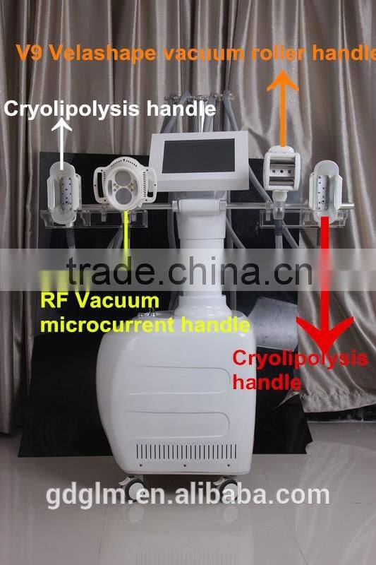 four touch screen can use at the same time double cryolipolysis +v9 roller massage +v10 beauty equpment