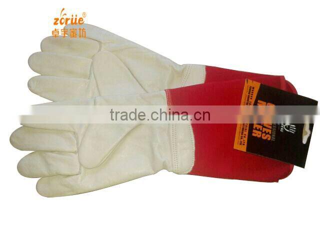 sheepskin palm and cottom sleeve beekeeping glove