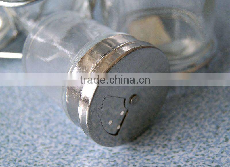 Clear glass CRUTE jar set with metal rack