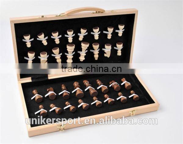 chess& checker game folding wooden chess set with buckle