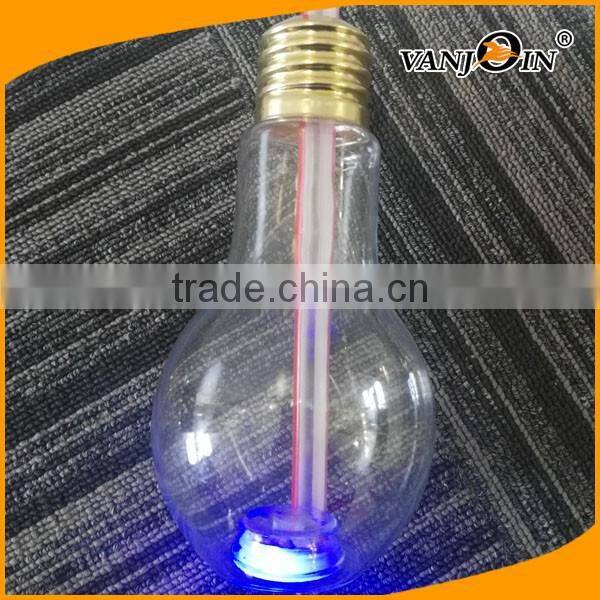 BPA free Wide mouth plastic light bulb bottles 700ml for bubble tea/boba tea