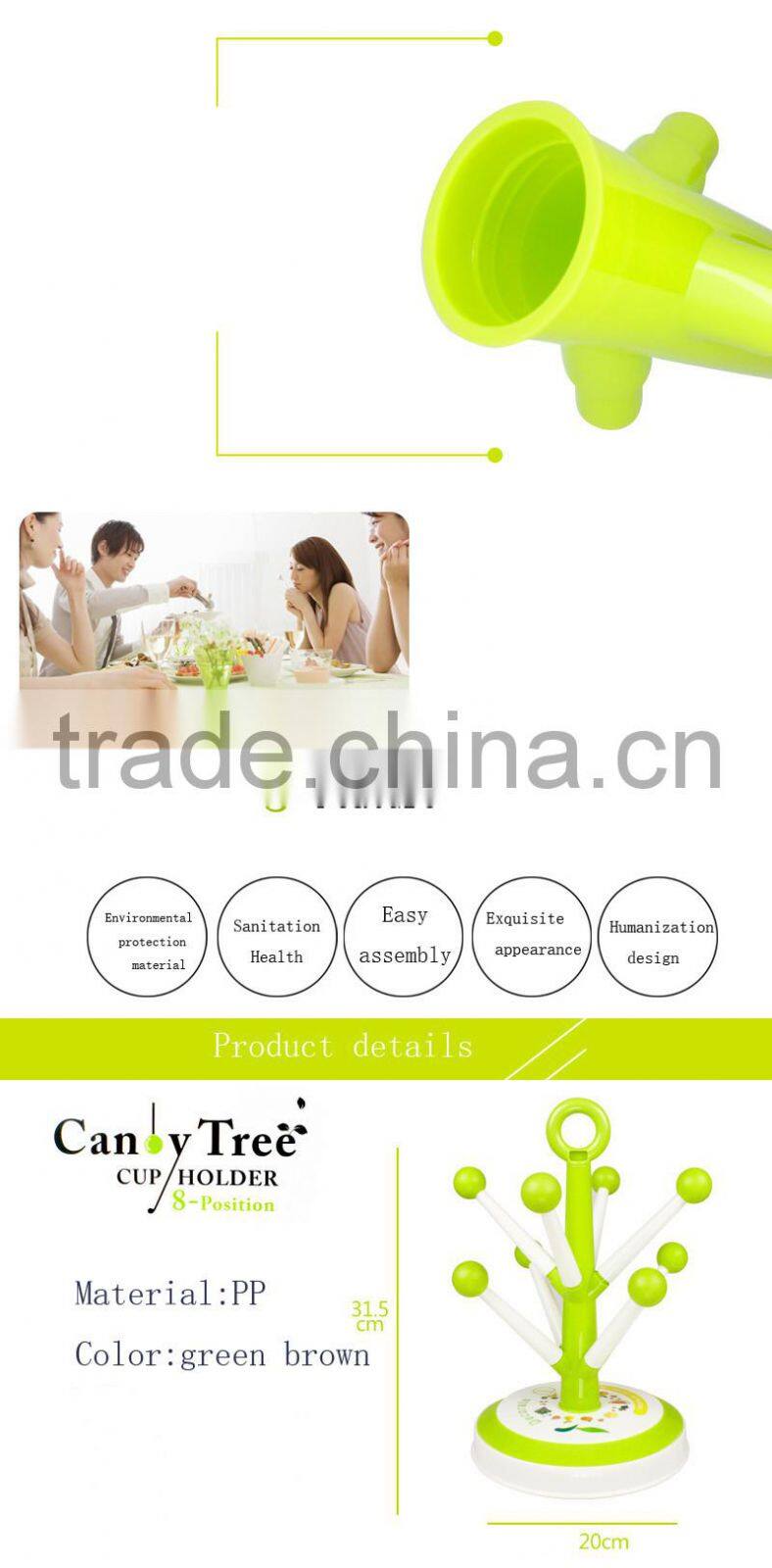 Mug Hooks Stand Tree organizer 8 pcs Racks Kitchen Cup Holder Coffee Tea Home Collection