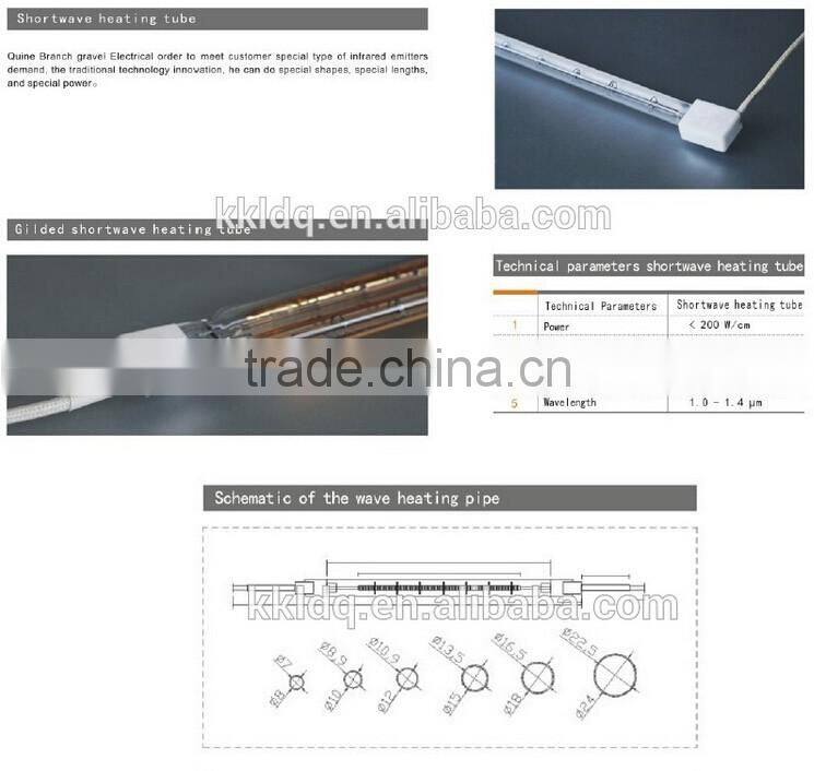 High power low color temp carbon fiber IR lamp infrared heater element