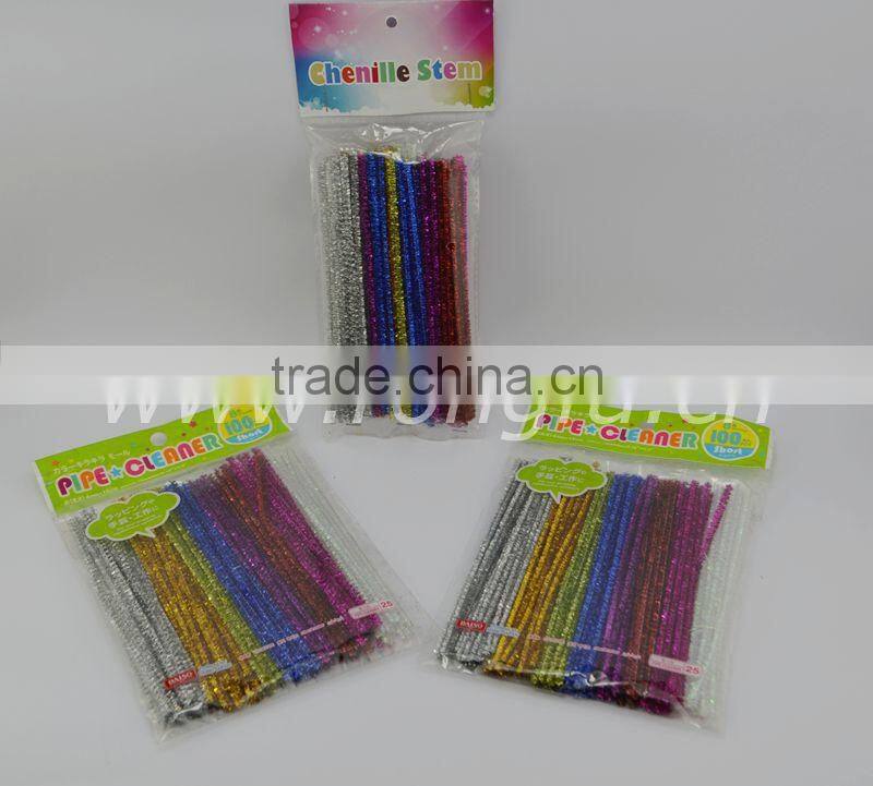 High density various colors tinsel chenille stems