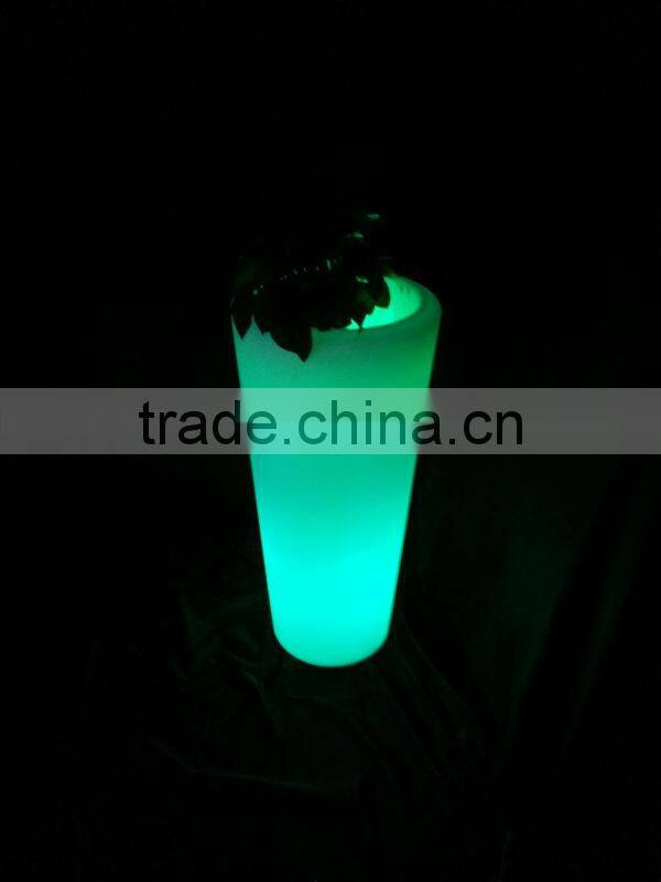 Manufacturer PE LED round flower pot/PE led bucket with remote control 16 mix changeable colors Up38*Dn26*H40CM