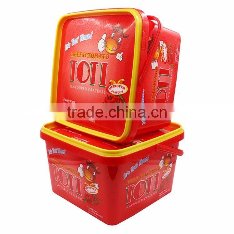Wholesale Microwave Plastic Food Container with IML Printing, Plastic Cup Disposable Red Tub