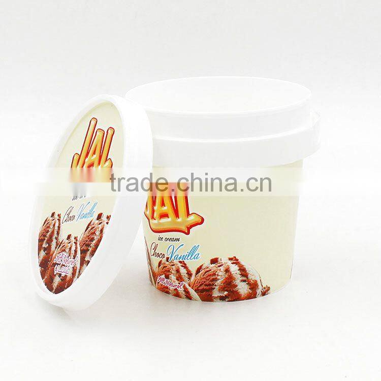 Customized ice cream containers, insulated ice cream cup with lids, high quality ice cream tub containers