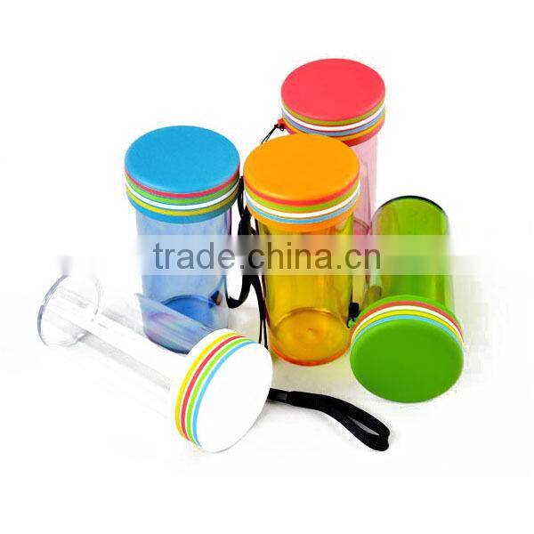Colorful clear plastic drink water cup