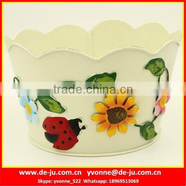 Antique Metal Flower Pot Painting Designs