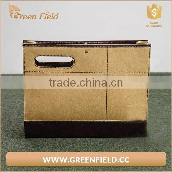 recycle washable kraft paper clutch bag with woolen cover