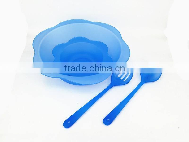 4sets PP plastic flower shape bbq picnic set with spoon and fork