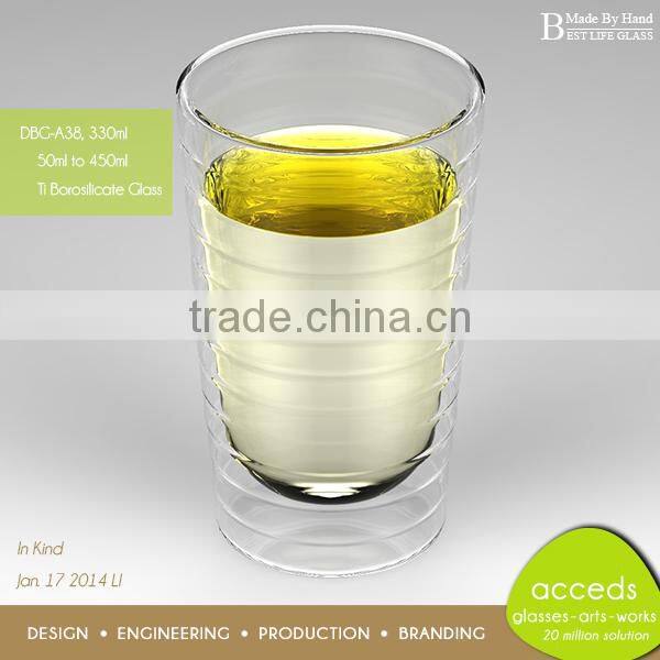 Handcrafted Made-By-Hand Glass Beer Mugs Without Handles