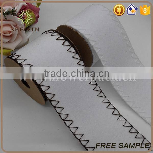 white felt fabric ribbon roll for gift packaging