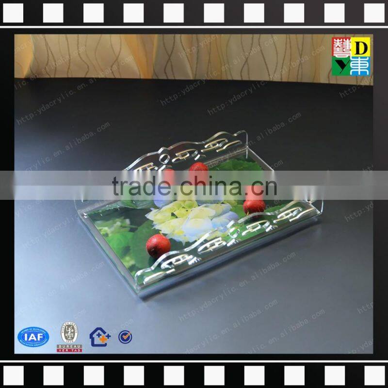 Clear acrylic lucite serving tray modern plastic food tray with handle high quality monogrammed acrylic serving tray from china