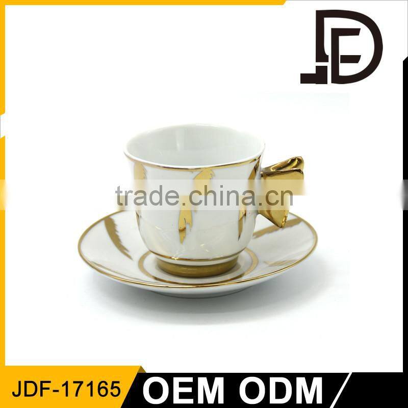 Europe Glorious Gold Blue Gold Porcelain Tea Cup and Saucer / Modern Tea Cups