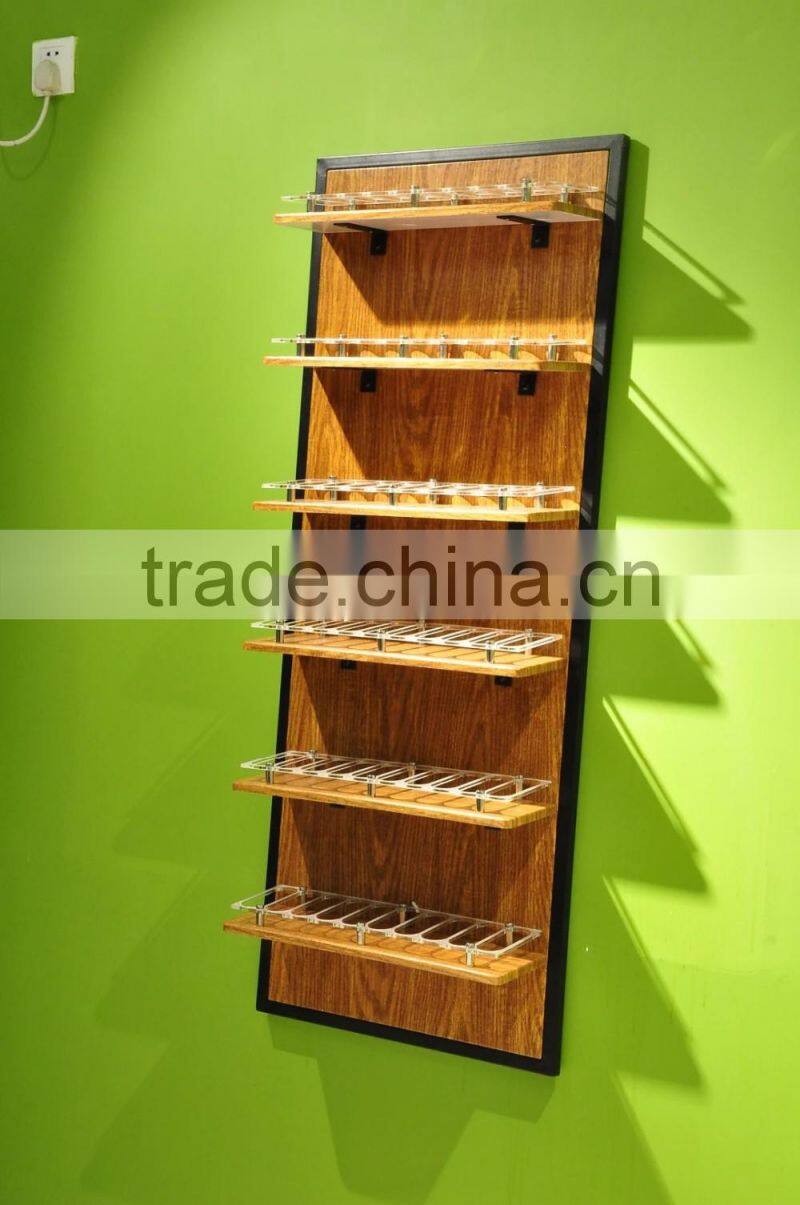 Wall-hung type wood display useful nail salon furniture TKN-M555