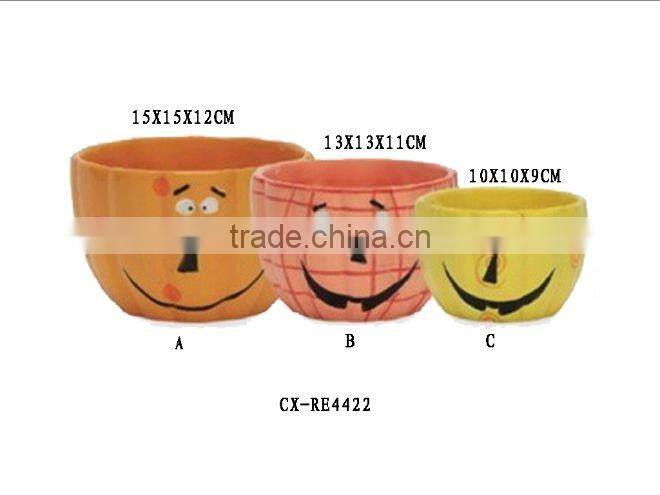 ceramic pumpkin --dolomite candle holder--electricplate finished pumpkin--Halloween Pumpkin Candle Holder