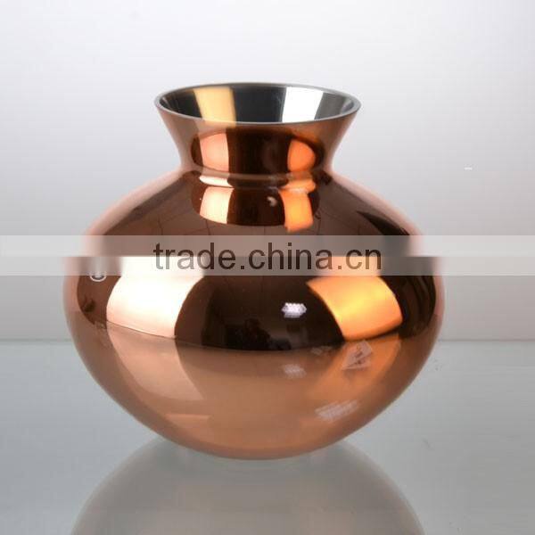 hand made cheap cute mini color electroplate glass vase style
