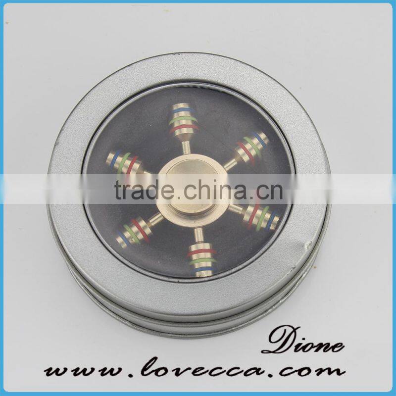 New creative wheel metal hexagon fidget light spinner toy finger spinner