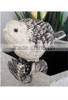 Bird standing on a base pot hanger outdoor birds sculpture