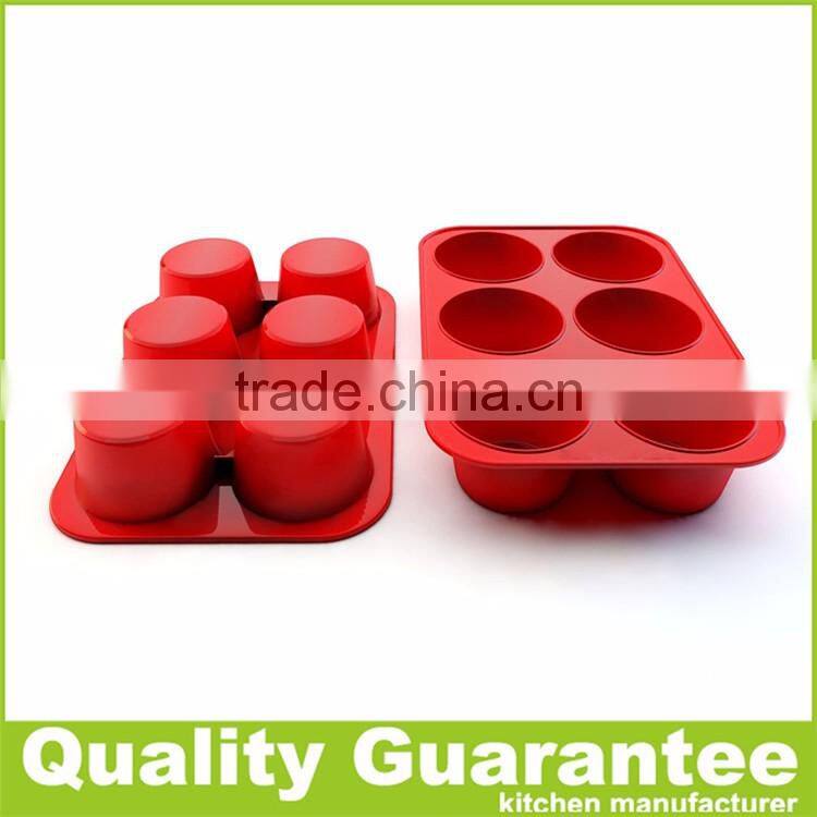 6 holes round silicone Muffin Pan easy cake mold silicone cookie pan