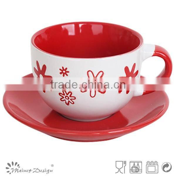2016 wholesale cute cup&saucer stoneware cute cup and saucer